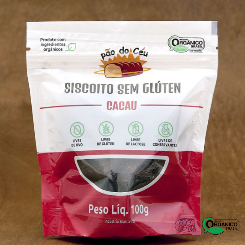 Biscoito Sem Glúten de Cacau com Óleo de Coco Pão do Céu