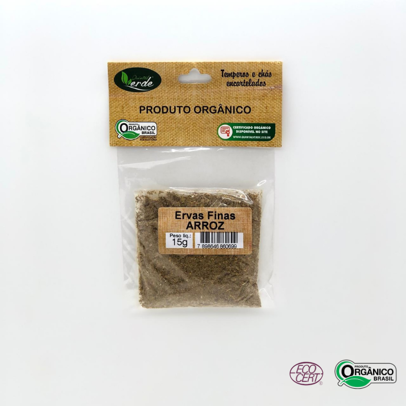 Tempero de Ervas Finas para Arroz Orgânico Quintal Verde 15g