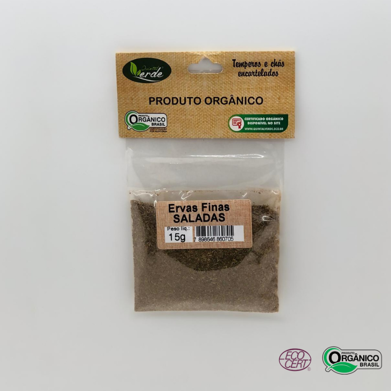 Tempero de Ervas Finas para Saladas Orgânico Quintal Verde 15g