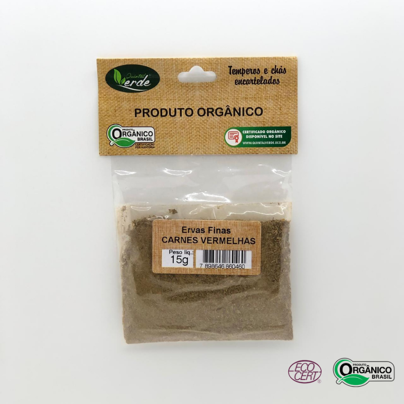 Tempero de Ervas Finas para Carnes Vermelhas Orgânico Quintal Verde 15g