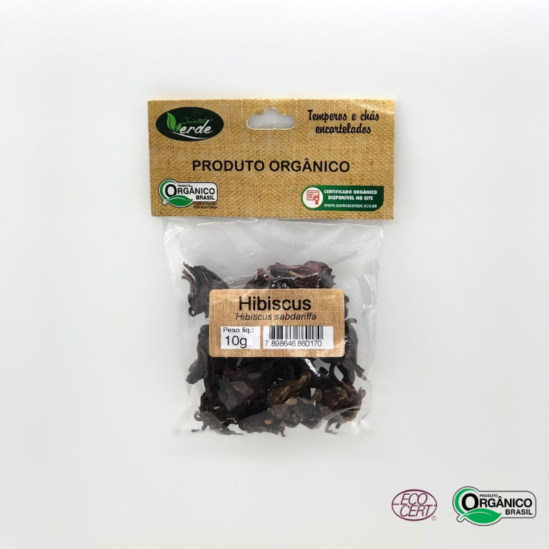 Chá de Hibisco Orgânico Quintal Verde 10g