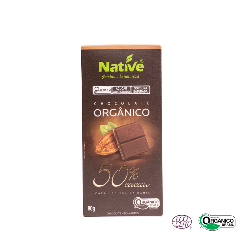 Chocolate 50% Cacau Orgânico Native 80g