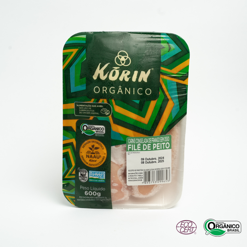 Filé de Peito de Frango Orgânico Korin 600g