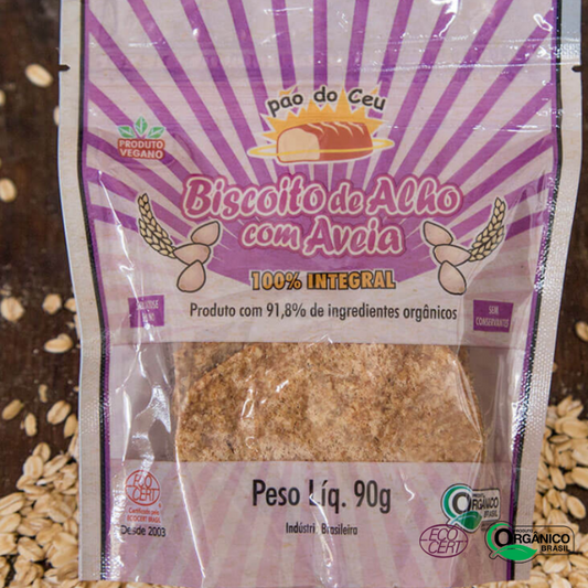Biscoito de Alho com Aveia 100% Integral Pão do Céu 90g
