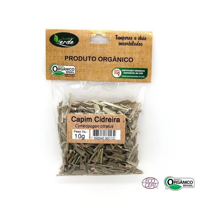 Capim Cidreira Orgânico Quintal Verde 10g