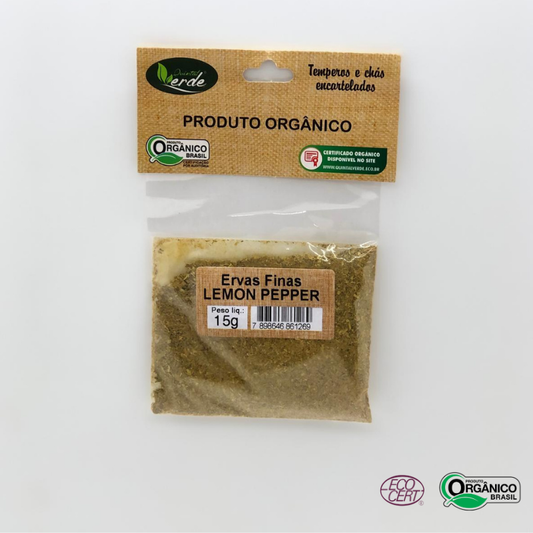 Tempero de Ervas Finas e Lemon Pepper Orgânico Quintal Verde 15g