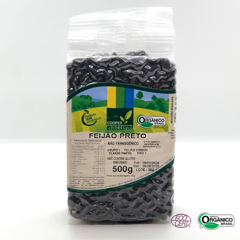 Feijão Preto Orgânico Coopernatural 500g