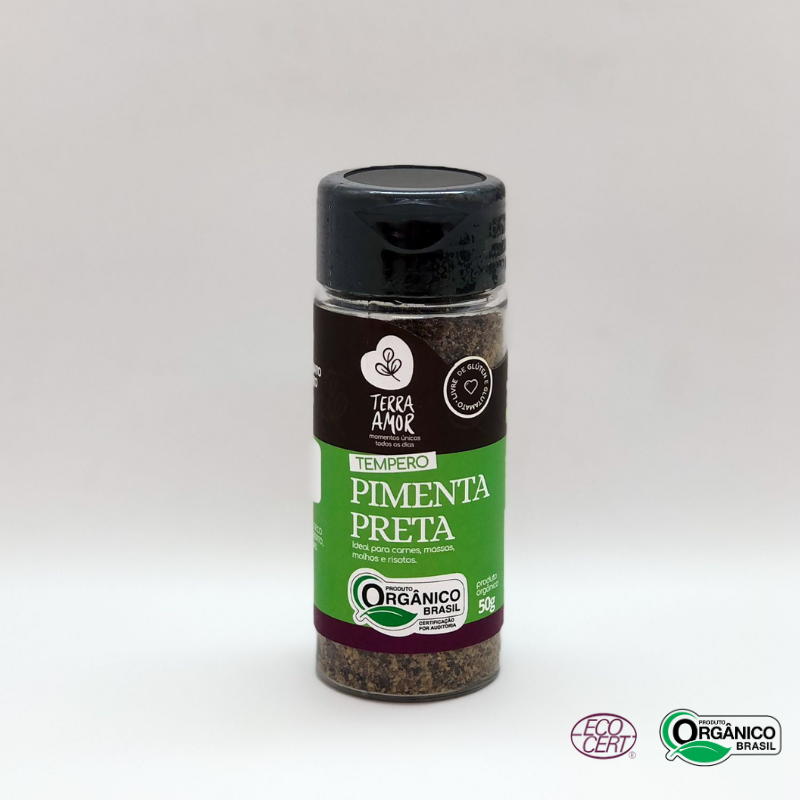 Tempero de Pimenta Preta em Pó Orgânico Terra Amor 40g