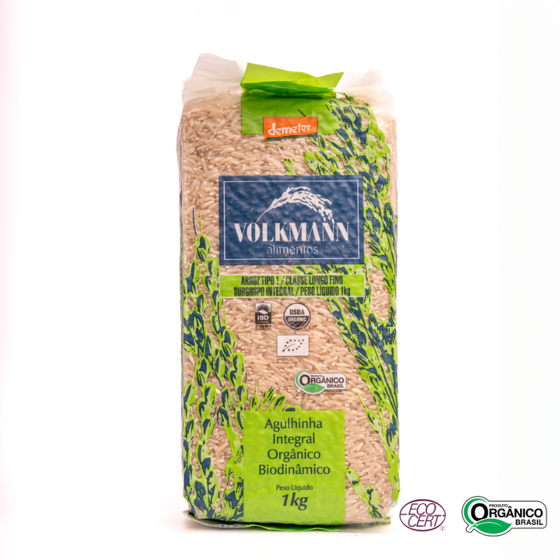 Arroz Agulinha Integral Orgânico Volkmann 1kg