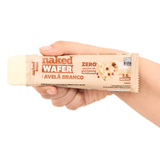Wafer de Avelã Branco 26g - Naked Naked