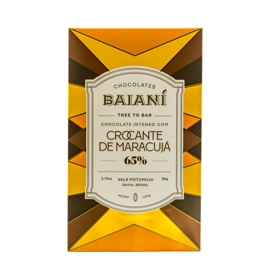 Chocolate 65% com Crocantes de Maracuja - Baianí